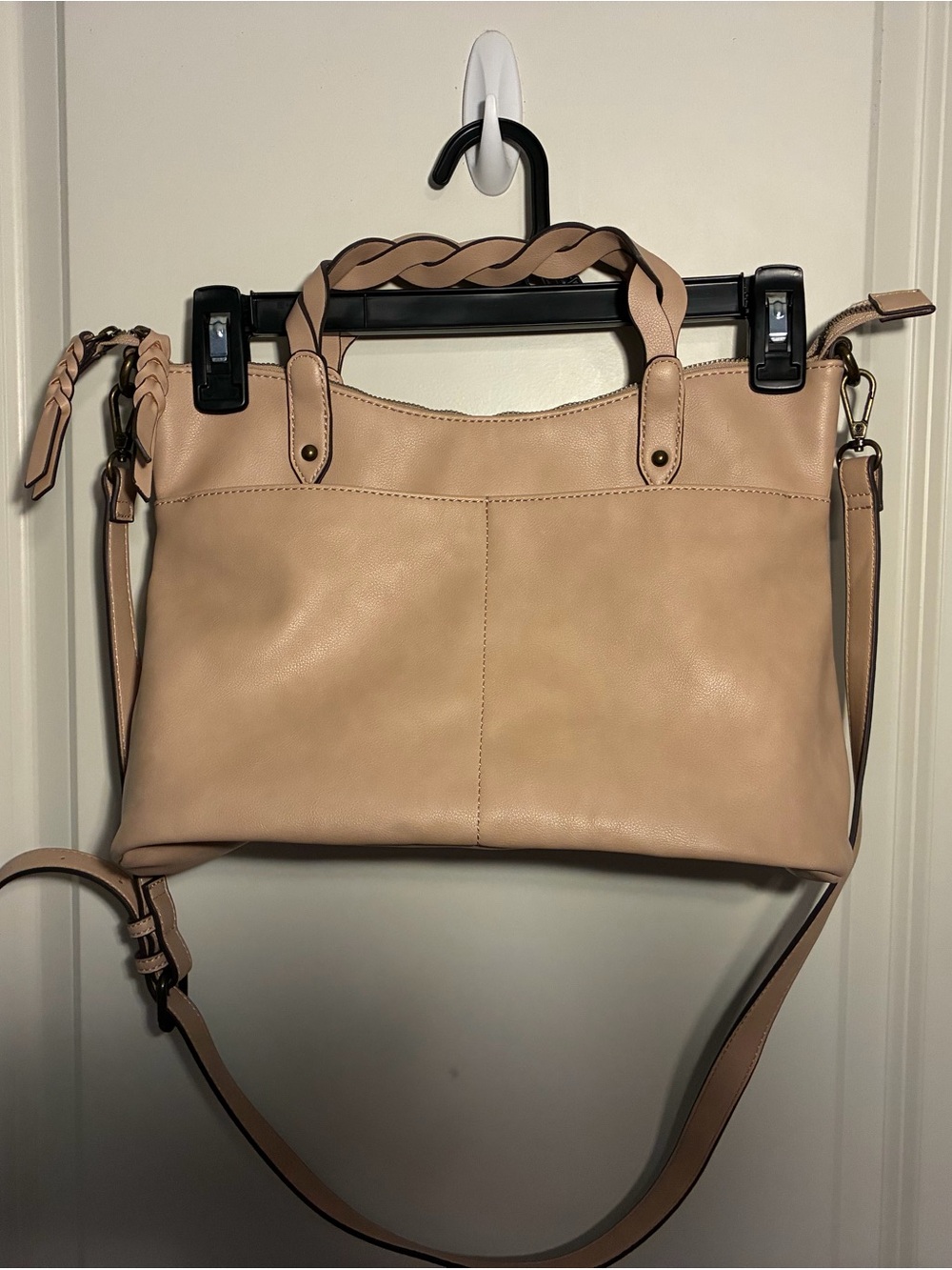 Sonoma Taupe Crossbody Braided Handle Purse Handbag Tote NWOT